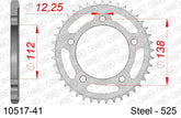 Corona AFAM 10517-41 in acciaio passo 525 HONDA CBF 500 2004  -2007
